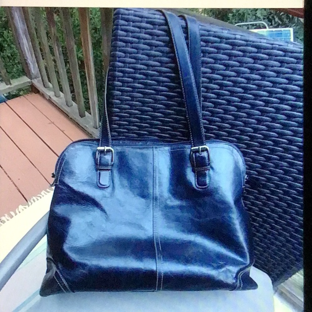 Fossil Black Lg Padded Leather Bag, Nice! - Picture 8 of 8